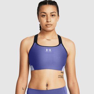 Under Armour UA HeatGear High Support Sports Bra Royal Blue Women's Size Small